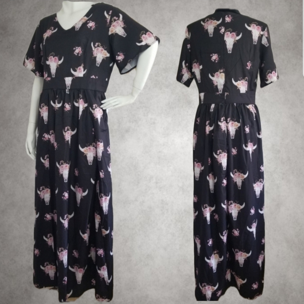 Vintage Style Wide Sleeve Dress